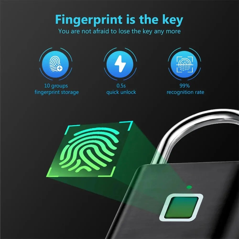 Smart Fingerprint Waterproof Padlock